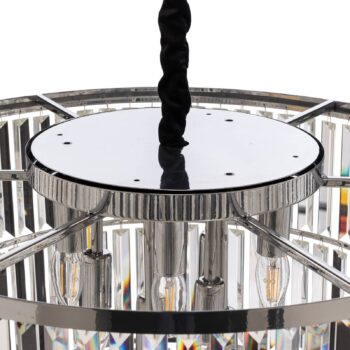 Závesné svietidlo Cristal, transparentné/strieborné, Ø 71 cm