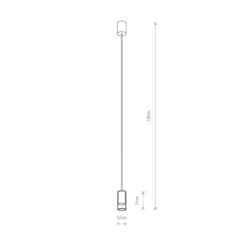 Závesné svietidlo Cylinder, číre/čierne, výška 15 cm