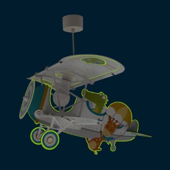 Závesné svietidlo Dalber Crocodile Plane, farebné, drevo/plast