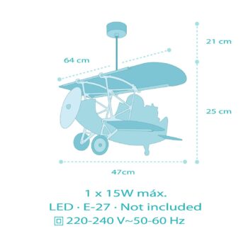 Závesné svietidlo Dalber Lion Plane, farebné, drevo/plast