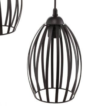 Závesné svietidlo Dali v čiernej farbe, 3-plameňové, okrúhle