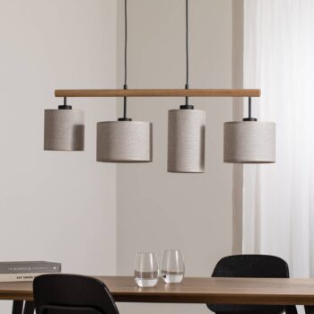 Závesné svietidlo Deva Nature, 4-plameňové, textil