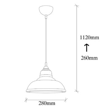 Závesné svietidlo Dilberay 327-S 1-pl. jantárové/čierne sklo Ø 28 cm