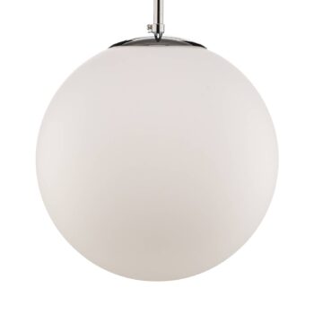 Závesné svietidlo Dione, 1-plameňové, biele/chróm 30cm