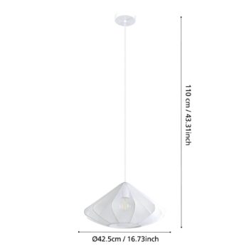 Závesné svietidlo Dolwen, biele, Ø 42,5 cm