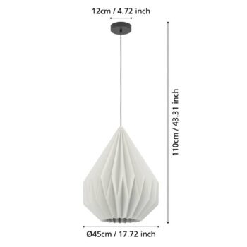 Závesné svietidlo EGLO Minting paper, Ø 45 cm