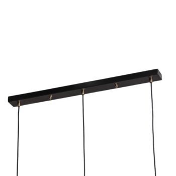Závesné svietidlo Ermo, lineárne, 3 svetlá, mosadz, dĺžka 81 cm, sklo