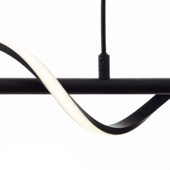 Závesné svietidlo Eunice LED, dĺžka 80 cm, čierna farba, kov