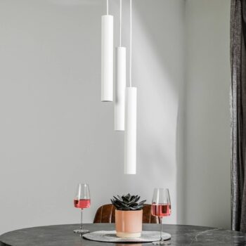 Závesné svietidlo Eye, 3-plameňové, okrúhle, biele