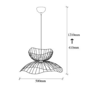 Závesné svietidlo Farac 6390, čierne, kov, Ø 50 cm