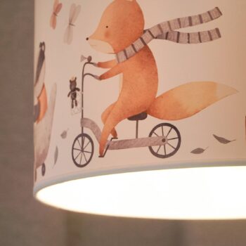 Závesné svietidlo Ferdi Kids, textil, biele, farebné