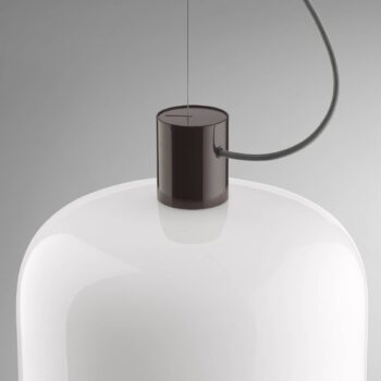 Závesné svietidlo Flos Bellhop Glass S1, čokoládovo hnedá, Ø 33 cm