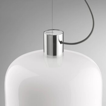 Závesné svietidlo Flos Bellhop Glass S1, farba hliníka, sklo, Ø 33 cm