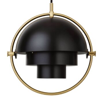 Závesné svietidlo GUBI Multi-Lite, Ø 27 cm, mosadz/čierna