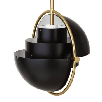 Závesné svietidlo GUBI Multi-Lite, Ø 27 cm, mosadz/čierna