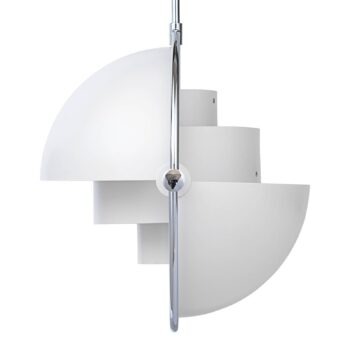 Závesné svietidlo GUBI Multi-Lite, Ø 36 cm, chróm/biela