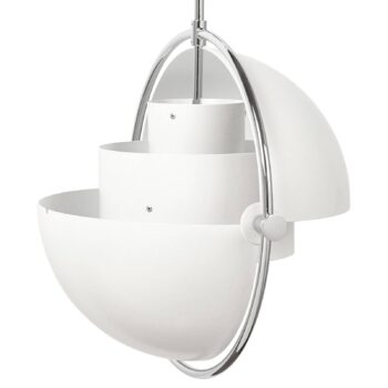 Závesné svietidlo GUBI Multi-Lite, Ø 36 cm, chróm/biela