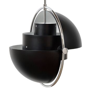 Závesné svietidlo GUBI Multi-Lite, Ø 36 cm, chróm/čierna