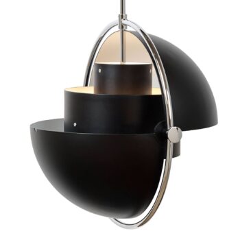Závesné svietidlo GUBI Multi-Lite, Ø 36 cm, chróm/čierna