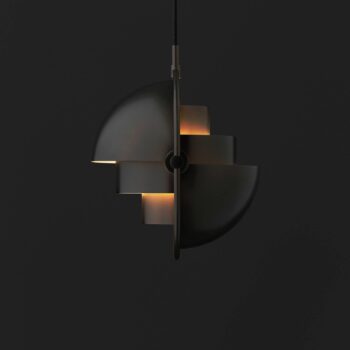 Závesné svietidlo GUBI Multi-Lite, Ø 36 cm, čierna/čierna