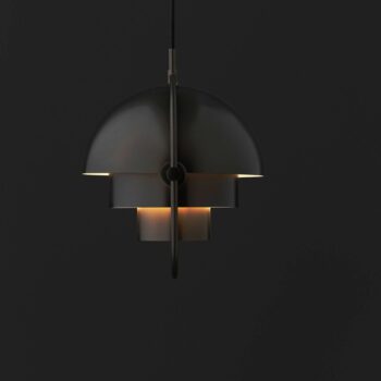 Závesné svietidlo GUBI Multi-Lite, Ø 36 cm, čierna/čierna