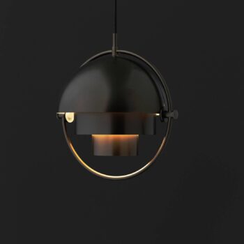 Závesné svietidlo GUBI Multi-Lite, Ø 36 cm, čierna/čierna