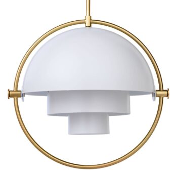 Závesné svietidlo GUBI Multi-Lite, Ø 36 cm, mosadz/biela