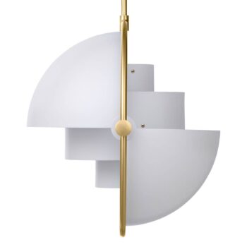 Závesné svietidlo GUBI Multi-Lite, Ø 36 cm, mosadz/biela