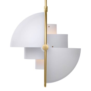 Závesné svietidlo GUBI Multi-Lite, Ø 36 cm, mosadz/biela