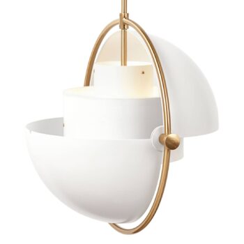Závesné svietidlo GUBI Multi-Lite, Ø 36 cm, mosadz/biela