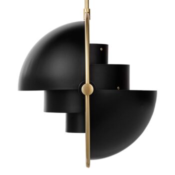 Závesné svietidlo GUBI Multi-Lite, Ø 36 cm, mosadz/čierna