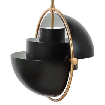 Závesné svietidlo GUBI Multi-Lite, Ø 36 cm, mosadz/čierna
