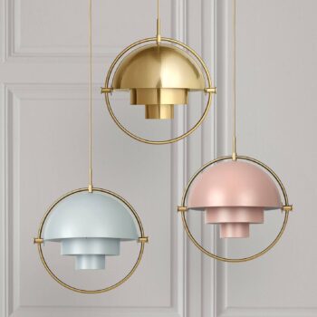 Závesné svietidlo GUBI Multi-Lite, Ø 36 cm, mosadz/mosadz