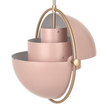 Závesné svietidlo GUBI Multi-Lite, Ø 36 cm, mosadz/ružová