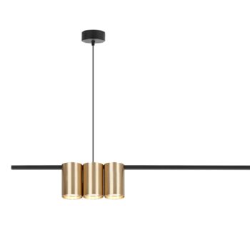 Závesné svietidlo Genesis, hliník čierny/zlatý, 5 x GU10, dĺžka 100 cm