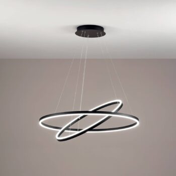 Závesné svietidlo Giotto LED, Ø 80 cm, 2 svetlá, čierna