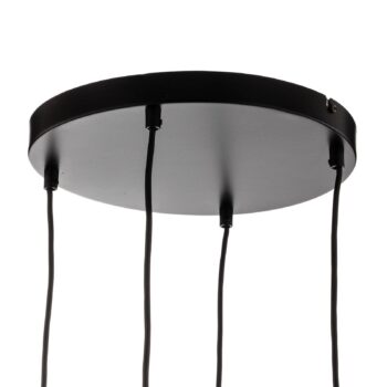 Závesné svietidlo Glassy, 4-pl., čierne, grafit/jantar/čiré, E14