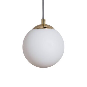 Závesné svietidlo Glassy, 4-pl., okrúhle, čierne/opálové