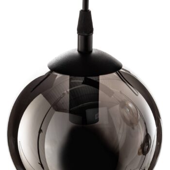 Závesné svietidlo Glassy, 6-pl., grafit/jantar/číre, sklo, 75 cm