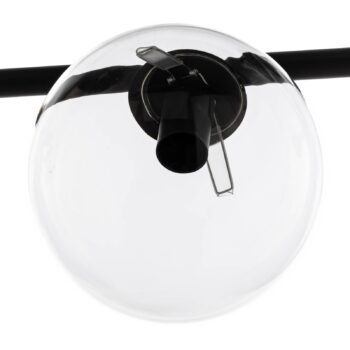 Závesné svietidlo Glassy, 8-pl., čierne, číre, sklo, E14
