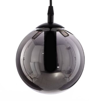Závesné svietidlo Glassy, čierne, grafitové, sklo, Ø 14 cm, E14