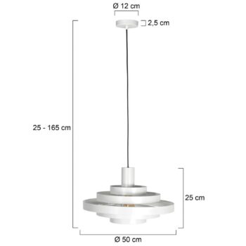 Závesné svietidlo Halo Cirque, biele, kov, Ø 50 cm, E27
