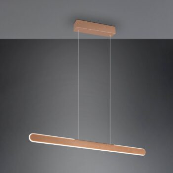 Závesné svietidlo Helios LED, káva, výškovo nastaviteľné, stmievateľné CCT