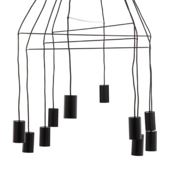 Závesné svietidlo Imbria, 10-pl., dĺžka 126 cm, čierne