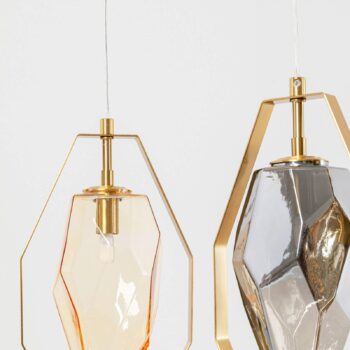 Závesné svietidlo KARE Diamond Fever Dining brass 5 light linear