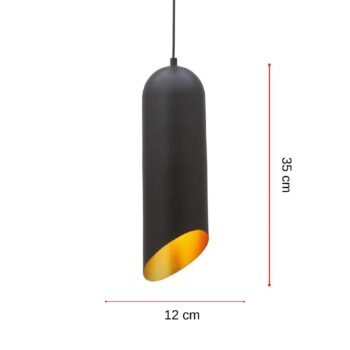 Závesné svietidlo Kerina, čierne, Ø 12 cm, kov, E27