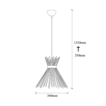 Závesné svietidlo Kirpi 3082 1-light Ø34cm zlatá