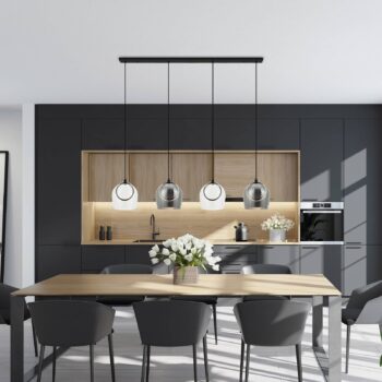 Závesné svietidlo LED 23082, 4 svetlá, sklo, dĺžka 105 cm