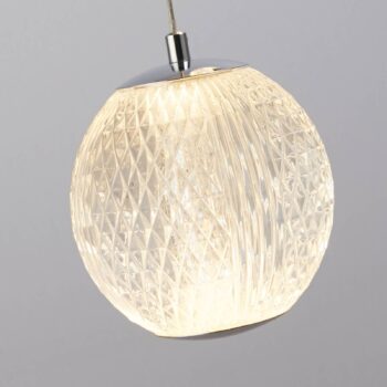 Závesné svietidlo LED Allure, chróm, okrúhle, 5 svetiel