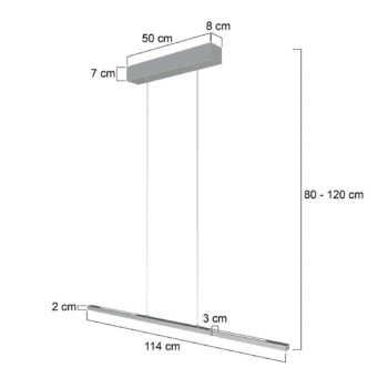 Závesné svietidlo LED Bande, hore/dole, oceľ, 120 cm, CCT, stmievač